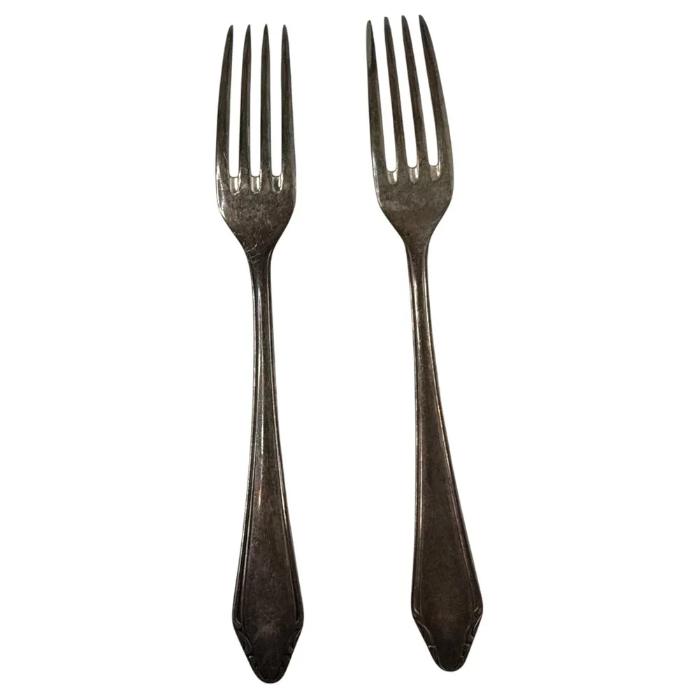 10 Walter Breuker W&B 100 Rostfrei Fork Set Silverplate Vintage Dinner & Dessert